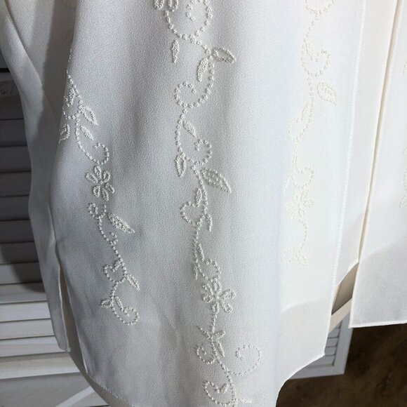 Vintage Beaded Cream Floral Top and Cardigan Set Large - Picture 6 of 11